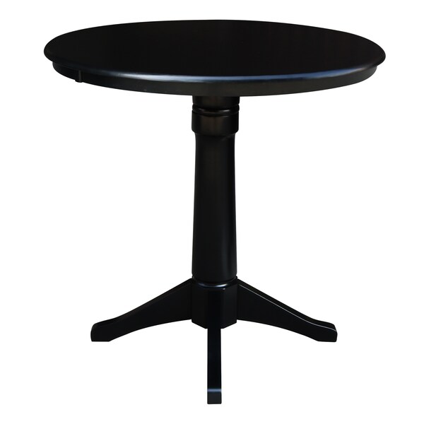 International Concepts Round 36 in Round Top Pedestal Table, 40.9 inH, Black, 36 in W, 36 in L, 40.9 in H, Wood, Black K46-36RT-27B-6B-2 - main